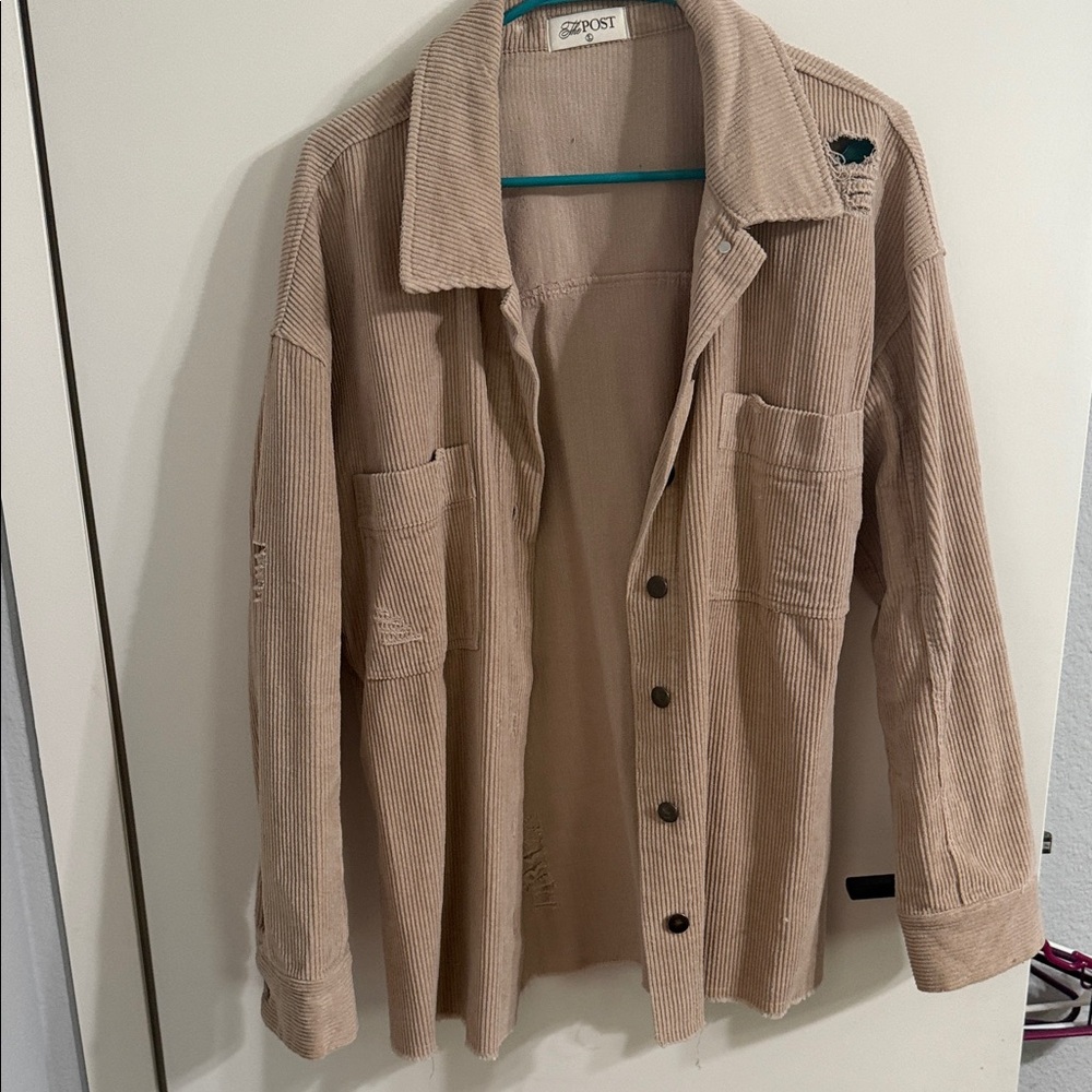 Apost Beige Corduroy Jean Jacket